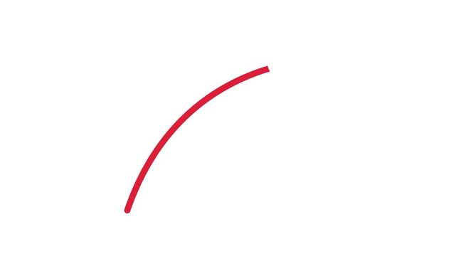 Simple red curved arrow pointing. arrow isolated on white background