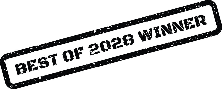 Grunge textured graphic highlighting an award recipient or winner achievement in the year 2028