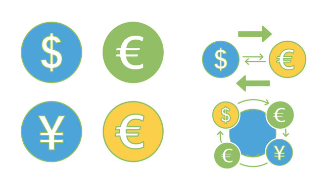 Currency Symbols Exchange Rates Icons.