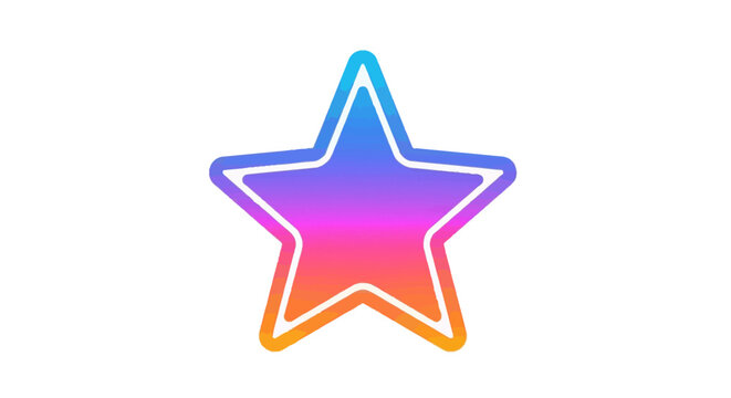 Vibrant Gradient Star Icon Symbolizing Excellence and Favoritism on a Clean White Background