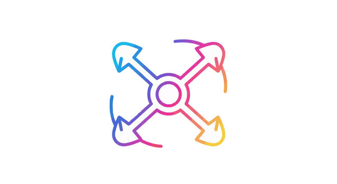 Colorful gradient full screen expand icon design symbolizing digital interface functionality