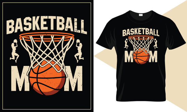 Basketball mom, March Madness Editable basketball t-shirt design illustration for Screen print, DTF print and DTG printing.