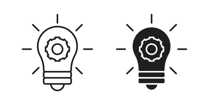 Implement icon line style collection. Simple black solid icons
