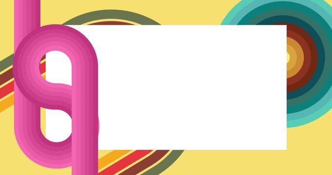 Retro 70s Background animation with Groovy 1970s art video. Minimalistic Vintage design, old-fashioned color artwork.