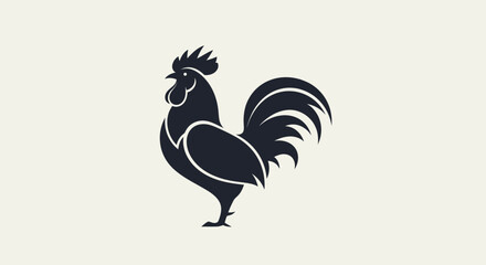 Fototapeta premium A black silhouette of a rooster.