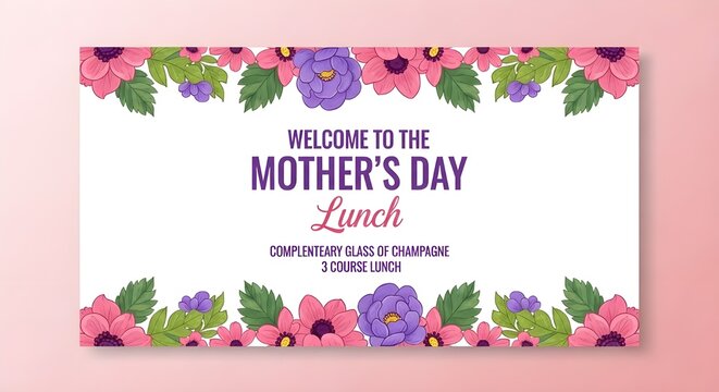 Mother's day lunch invitation with world map background