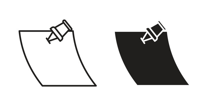 Sticky notes icon design line and solid vector pack on white background