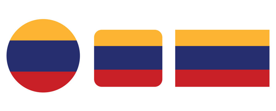 Yellow Blue and Red Tricolor Flag Icons Vector Graphic Collection