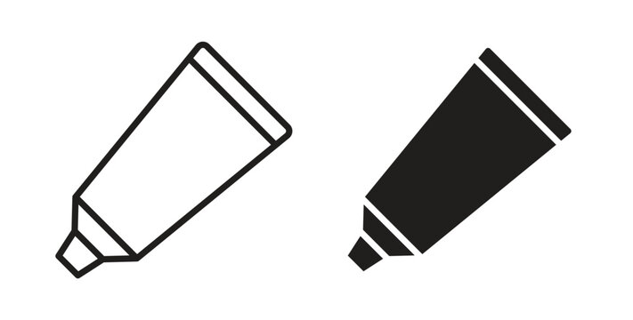 Toothpaste tube icon design line and solid vector pack on white background