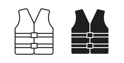 Vest jacket icon design line and solid vector pack on white background © No