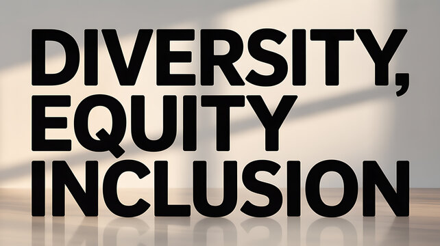 Diversity Equity Inclusion Text on Wall emphasizing precision, focus, and dedication