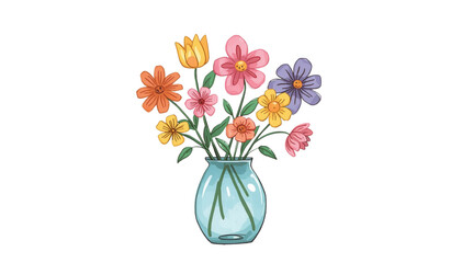 Obraz premium blooming flowers in a glass vase