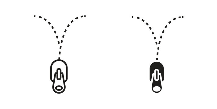 Zip icon design line and solid vector pack on white background