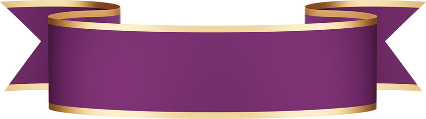 Fototapeta premium Purple and Gold Ribbon Banner 
