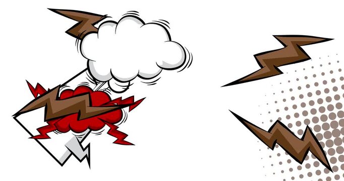 Cartoon background animation, comic book backdrop video. Retro comics pop art design.