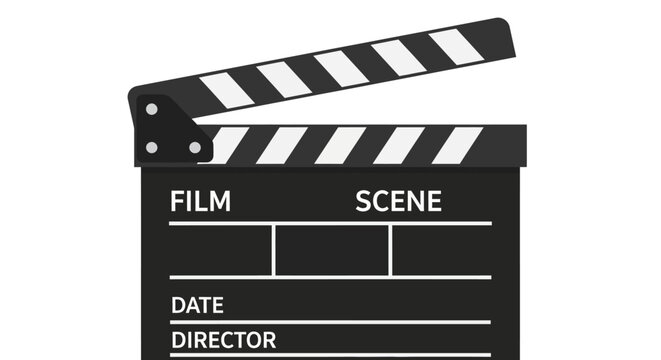 Black and white movie clapper board.
