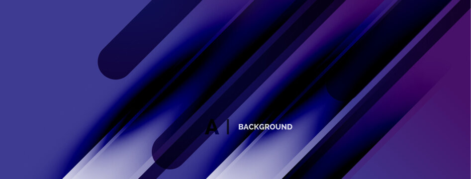 Abstract background features overlapping blue layers. Gradient shades create dynamic visual effect. Modern design suitable for digital projects.