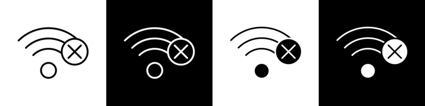 Wireless Error  black and white icon design concept