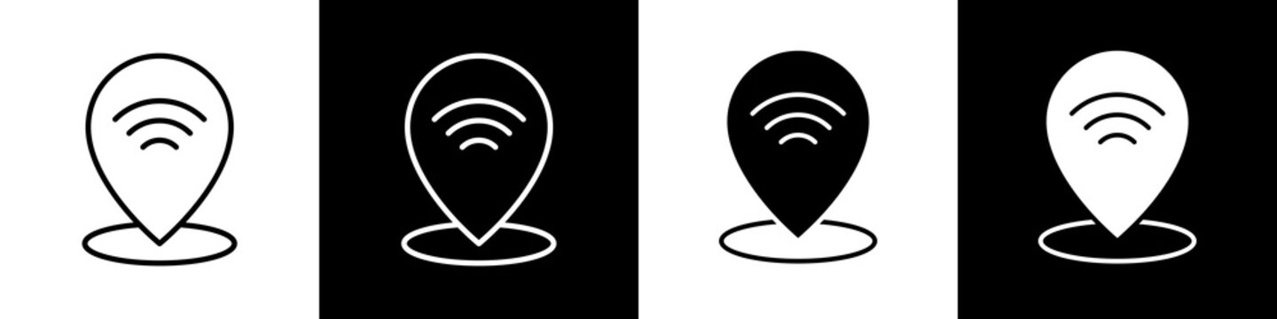Wifi area  black and white icon design concept