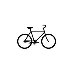 Fototapeta premium a black bicycle on a white background.