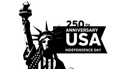 Naklejka premium Statue of liberty 250th anniversary usa independence day graphic