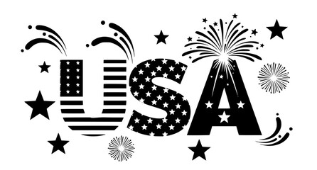 Fototapeta premium Usa graphic with american flag elements and fireworks, united states