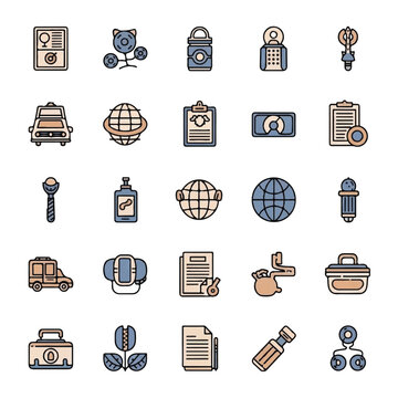 Collection of diverse icons representing various concepts and objects 2.