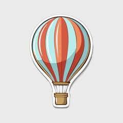 Fototapeta premium Striped Hot Air Balloon Illustration