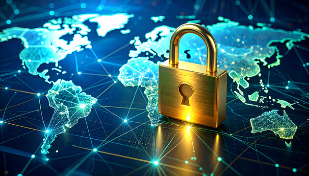 Global Network Security and Digital Data Protection Concept.