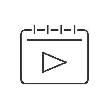 Calendar line icon. Schedule, time, daily, deadline, event, notes, alarm. Editable stroke. Vector illustration