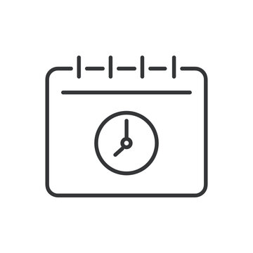 Calendar line icon. Schedule, time, daily, deadline, event, notes, alarm. Editable stroke. Vector illustration