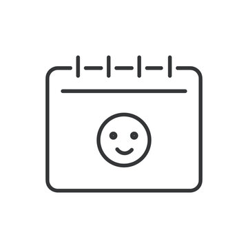 Calendar line icon. Schedule, time, daily, deadline, event, notes, alarm. Editable stroke. Vector illustration