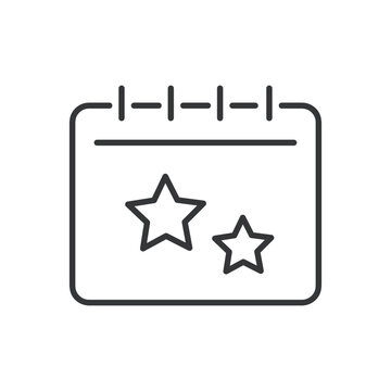 Calendar line icon. Schedule, time, daily, deadline, event, notes, alarm. Editable stroke. Vector illustration