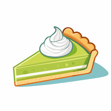 Slice of Key Lime Pie with Whipped Cream