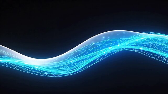 Abstract blue wave pattern on dark background