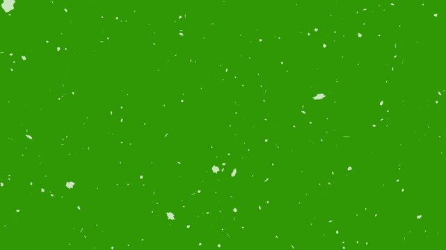 snow falling  on green screen
