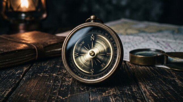 Spinning compass needle long exposure dark aesthetic
