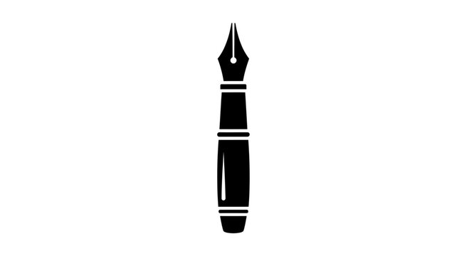 A minimalist vector graphic illustration of a fountain pen nib