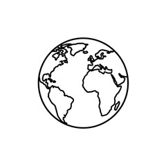 Fototapeta premium Minimalist Planet Earth Globe Line Art Vector Illustration