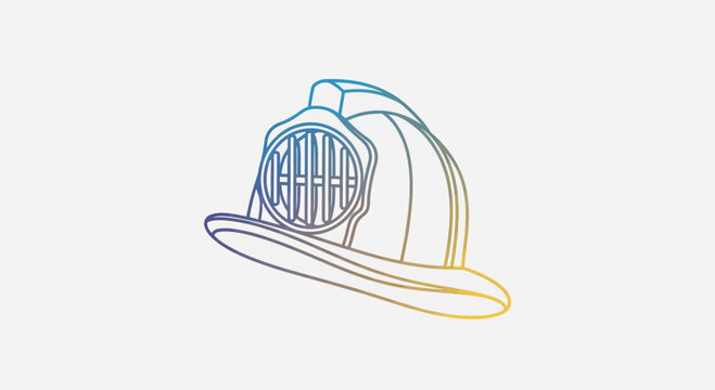 Gladiator Helmet Outline Drawing, Ancient Roman Warrior Armor, Historical Combat Symbol
