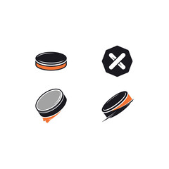 Fototapeta premium Ice hockey puck vector illustration set for sports logo design