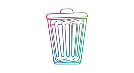 Naklejka premium Colorful Trash Can Icon with Gradient Colors on White Background