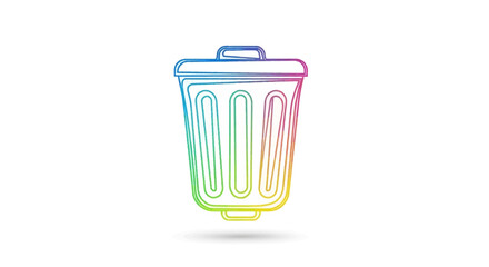 Naklejka premium Colorful Trash Can Icon, Recycling Symbol, Waste Bin, Garbage Container, Eco Friendly Concept