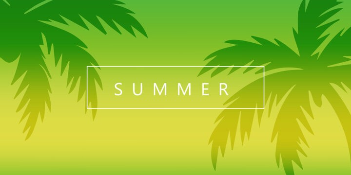 Minimalist summer background with Tropical and gradient color. summer sale banner templates with Exotic Nature elements for poster, cover, card, story Editable vector