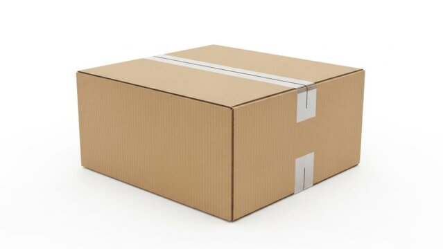 Closed brown cardboard box