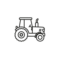Obraz premium Simple Line Art Vector Illustration of a Farm Tractor