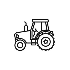 Obraz premium Farm tractor vector line art illustration icon