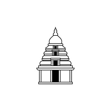 Minimalist Indian Temple Building Vector Icon