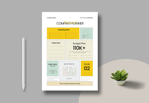Company Planner Template Layout