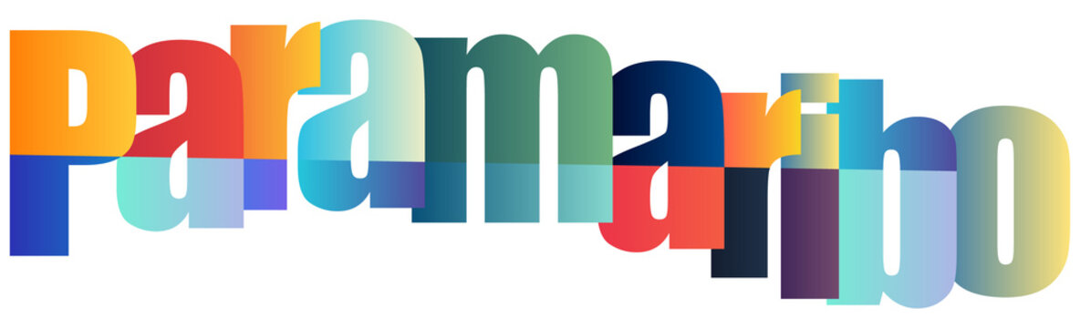 Colorful Gradient Text Logo Design Featuring Paramaribo Typography Style